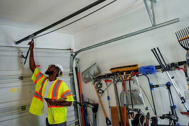 Professional Garage Door Roller Replacement technician working in Coyne Center, IL